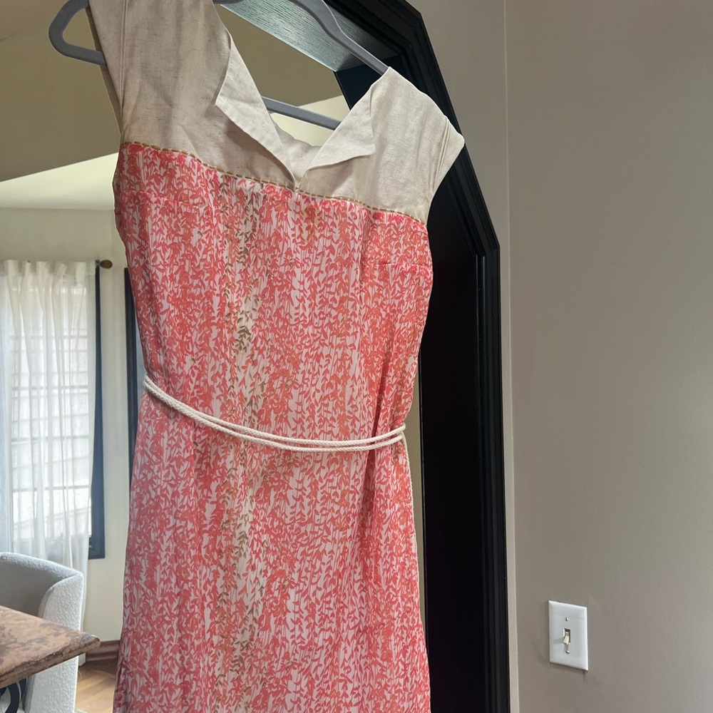 Elegant Pink and Cream Dress